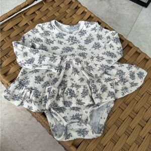 Posh Peanut Blue Floral Baby Bodysuit